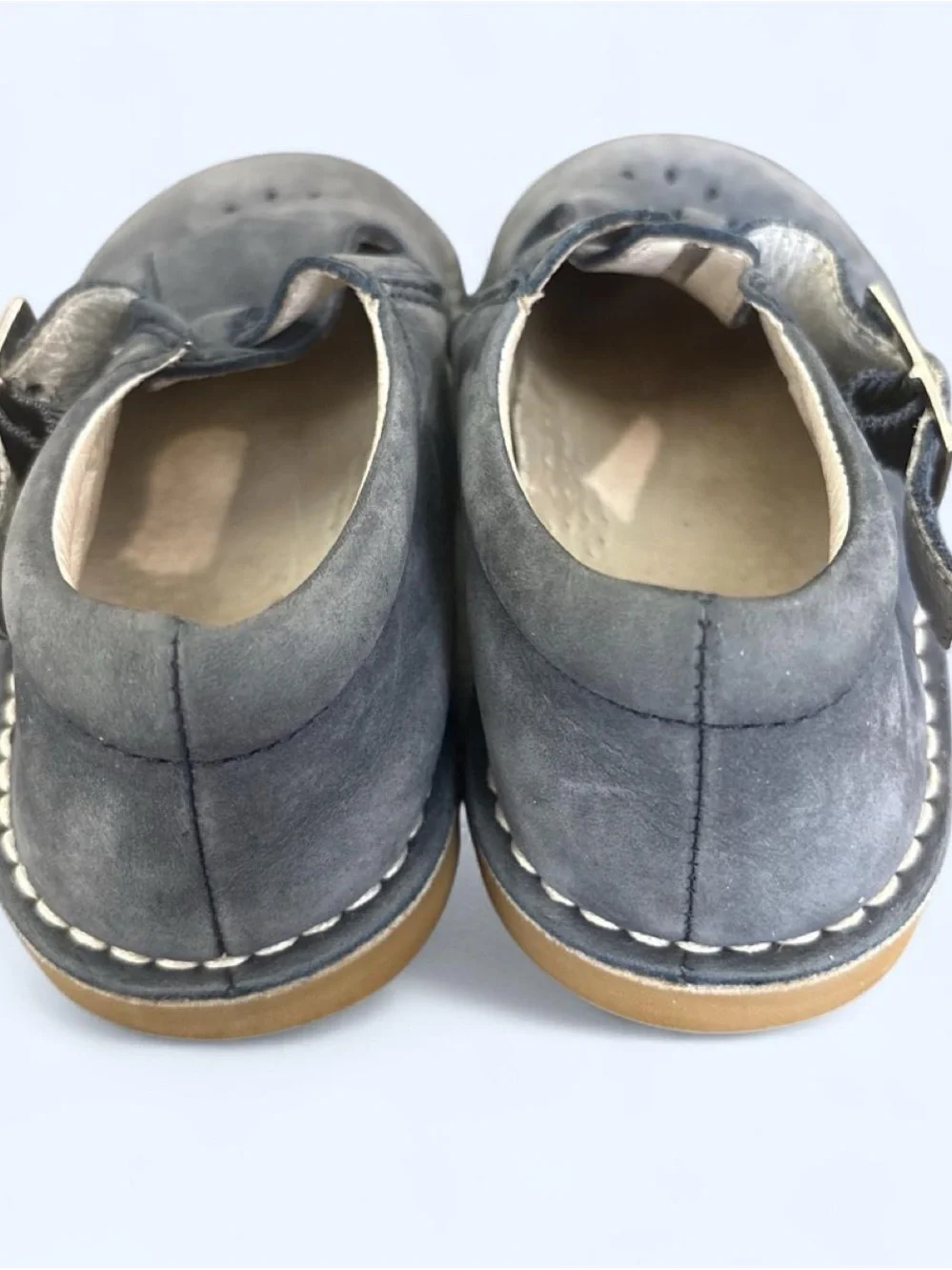 Vintage Willits Navy Blue T-Strap dress shoes with Buckle Closure